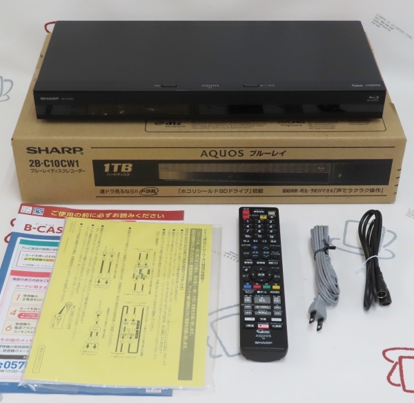 ☆SHARP AQUOS ブルーレイレコーダー 2B-C10CW1 2020年 リモコン以外未
