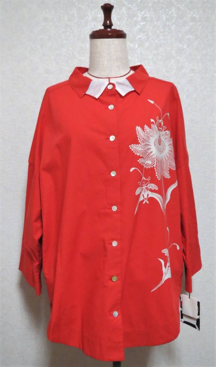 ★アルベロベロ❣️ブラウス 366☆新品☆アルベロベロ ALBEROBELLO☆シャツ☆ブラウス☆ぶたさん&お花☆