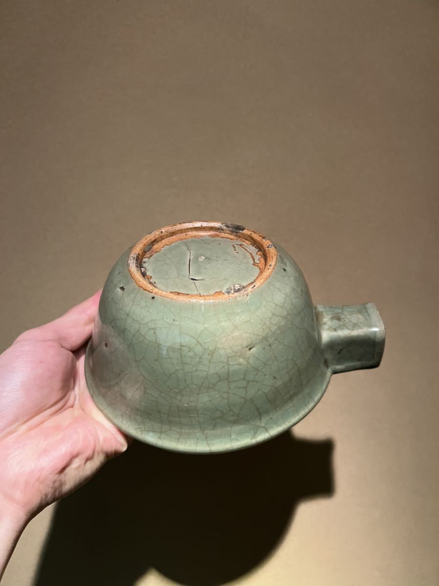 七官青磁 片口 容量約1.5合 】. 古染付 中国美術 明末 龍泉窯 磁州