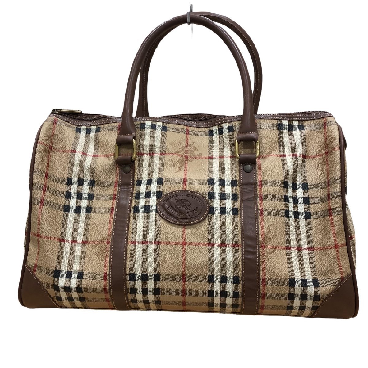 BURBERRY バーバリー キャンバス レザー ノバチェック ボストン バッグ 