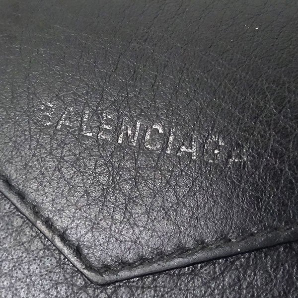 1円～【BALENCIAGA バレンシアガ】長財布 ブラック レザー シルバー金具 ジッピーウォレット【中古】 BALENCIAGA バレンシアガ 長財布 ジャイアント キャリー ラウンドファスナー長財布