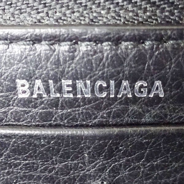 1円～【BALENCIAGA バレンシアガ】長財布 ブラック レザー シルバー金具 ジッピーウォレット【中古】 BALENCIAGA バレンシアガ 長財布 ジャイアント キャリー ラウンドファスナー長財布
