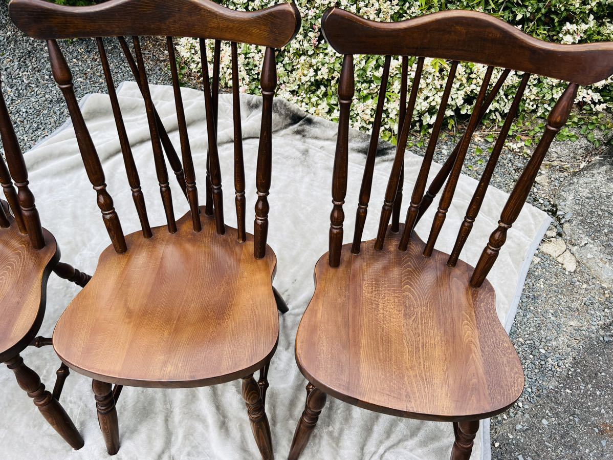 飛騨家具/柏木工 かしわ/ダイニングチェア/ウィンザーチェア/4脚セット