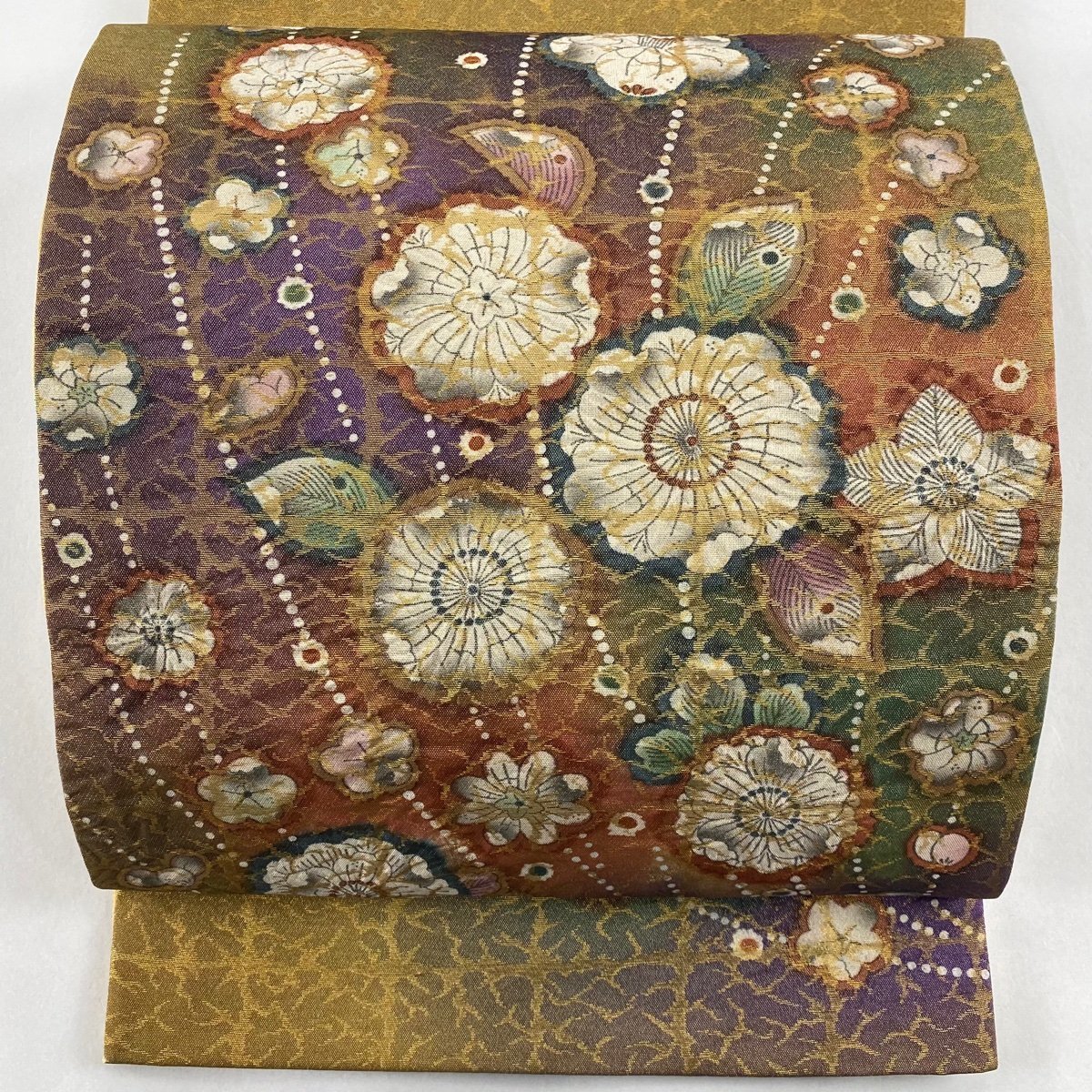 品質保証，新品 競ナビ 袋帯 名品 辻が花柄 箔 黄土色 お太鼓柄 正絹(仕立て上がり)｜売買されたオークション情報、yahooの商品情報をアーカイブ公開 - オークファン 仕立て上がり