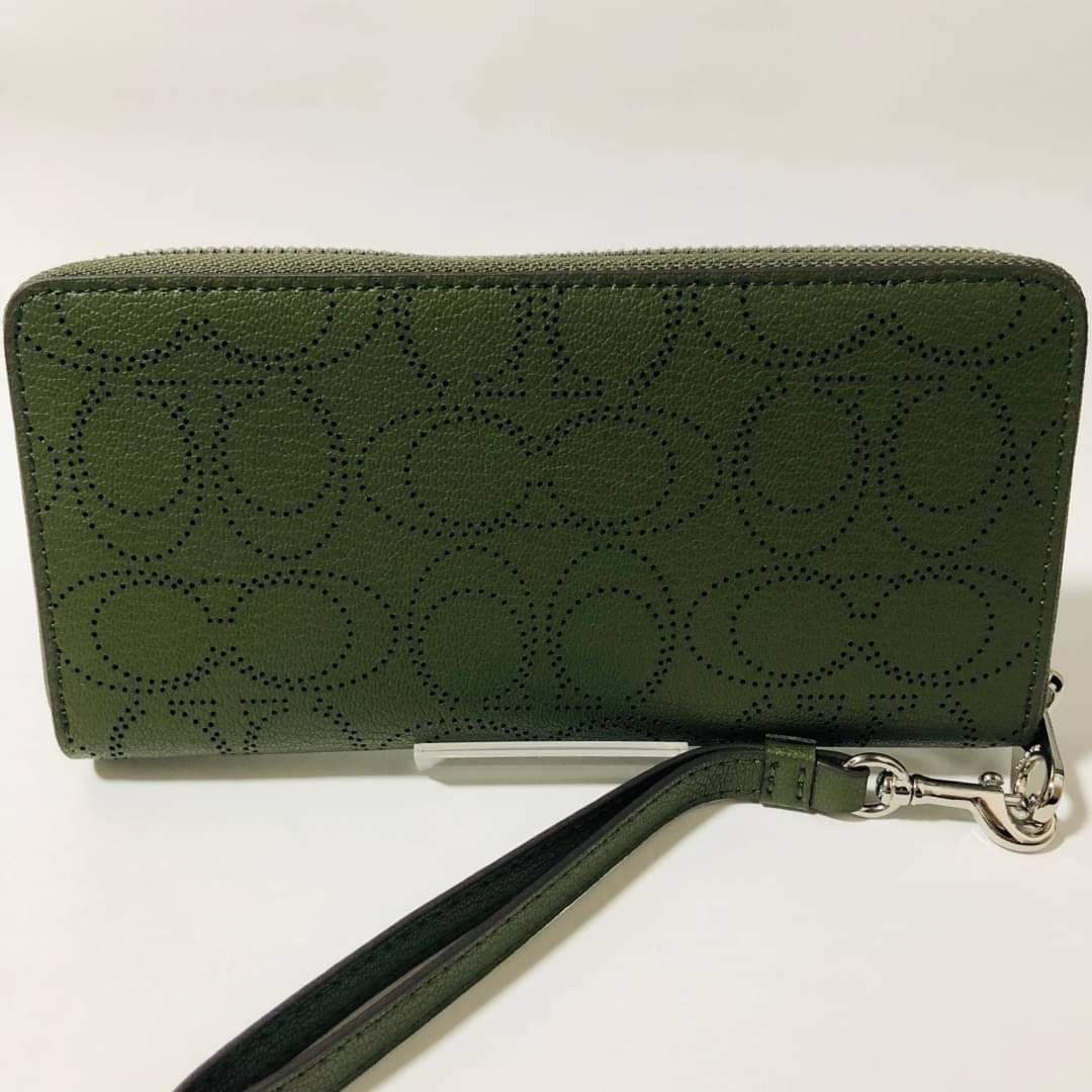 COACH 財布 長財布 シグネチャー グリーン コーチ COACH 長財布 