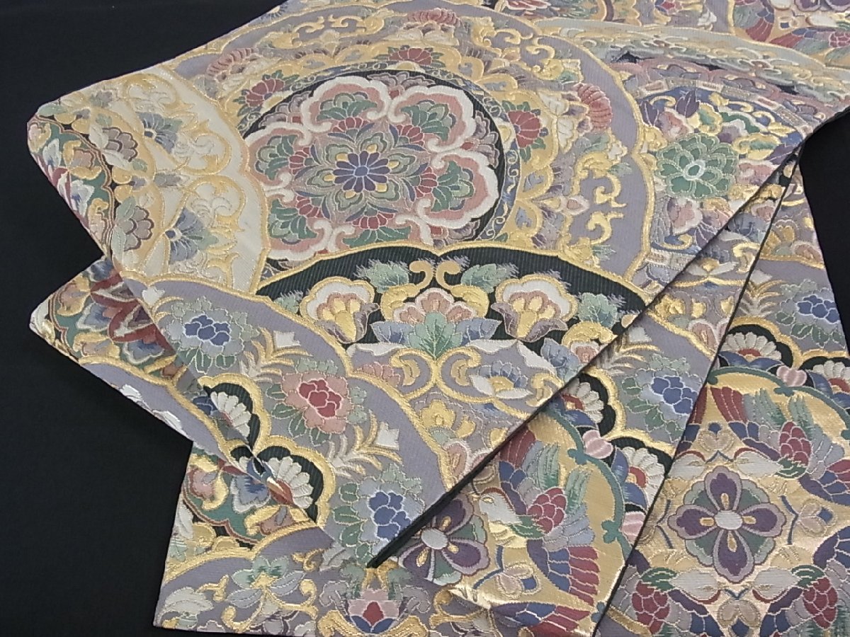 花美人着物□六通柄袋帯 正倉院花文 金銀糸 逸品