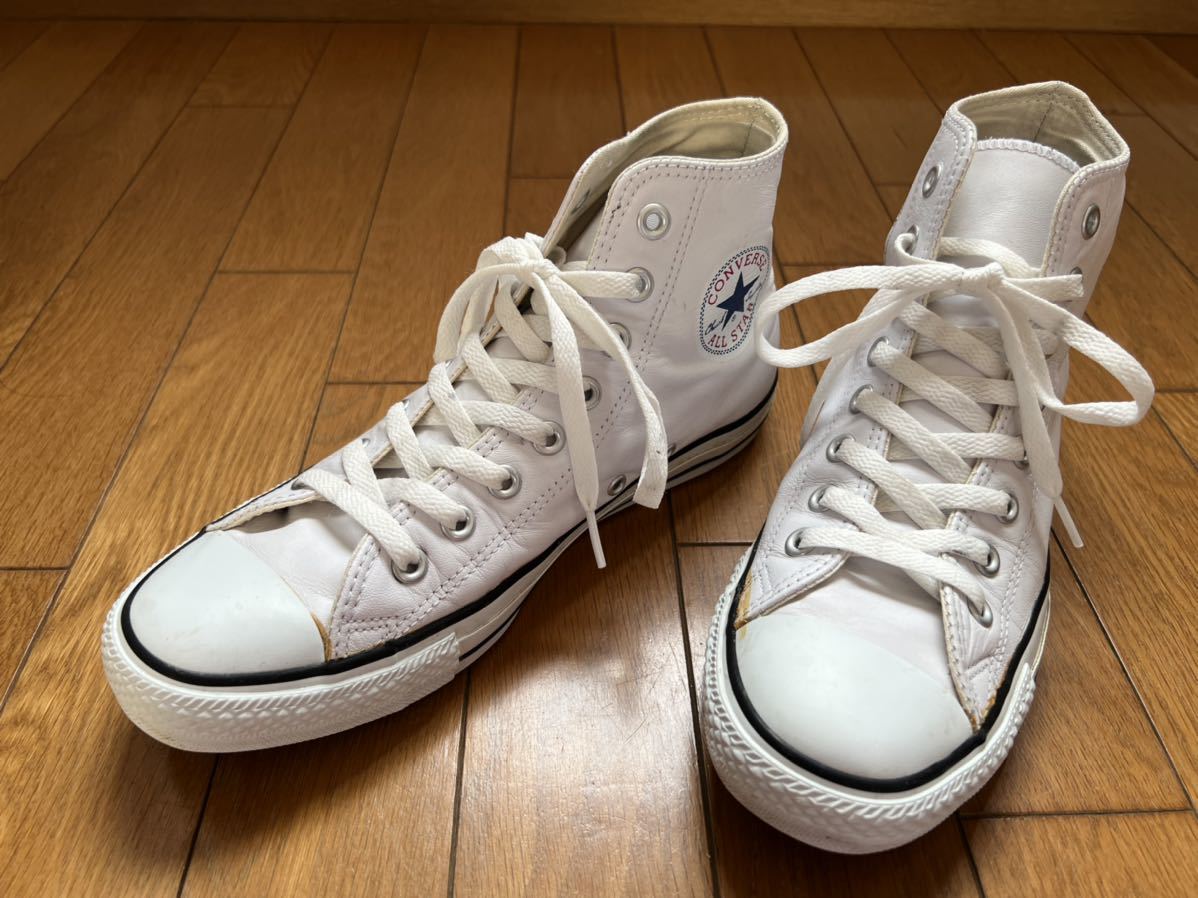 良品 CONVERSE コンバース レザーハイカットスニーカー 7.5