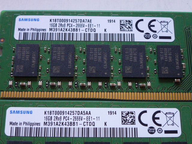 Micron メモリ 4GB 1Rx8 PC4-2400T /Skhynix 4GB 1Rx8 PC4-2400T 共8GB