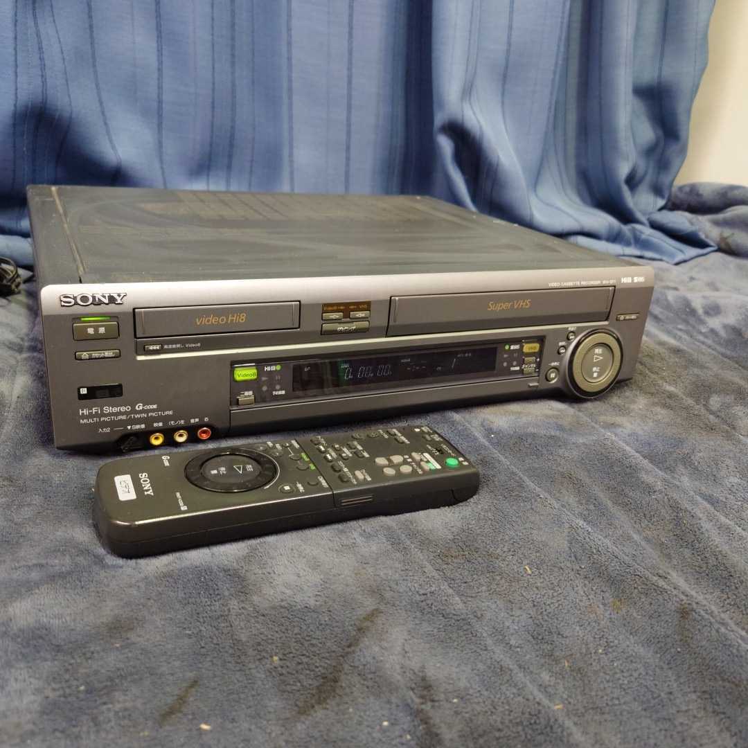 現状品 WV-ST1 SONY ソニー Hi8 VHS ビデオデッキ 通電のみ確認 リモコン