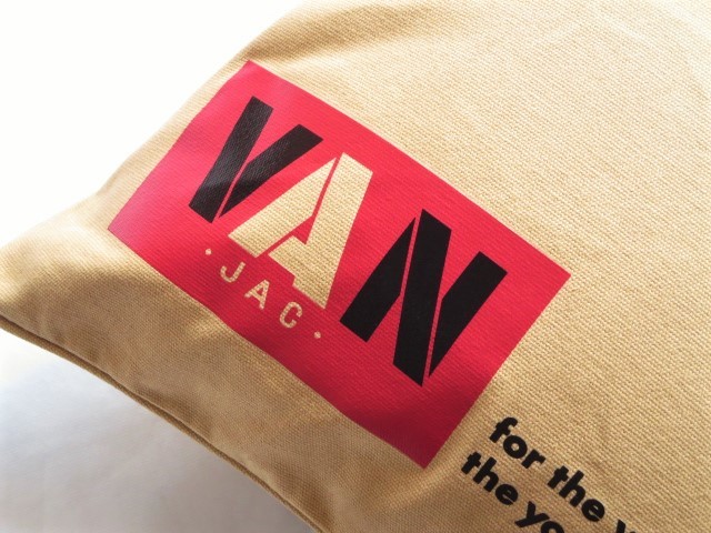 ★VAN JAC ヴァンヂャケット★ショップバッグ モチーフ クッションカバー☆紙袋デザイン ベージュ / みゆき族 アイビー Kent J.PRESS 