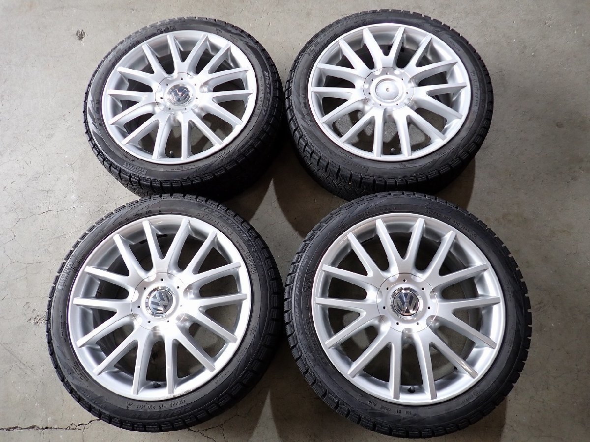 QR1276【送料無料215/45R17】ワーゲン純正 ゴルフⅤ GT TSI 純正 中古スタッドレスセット ★17×7J 112/5H ET54★