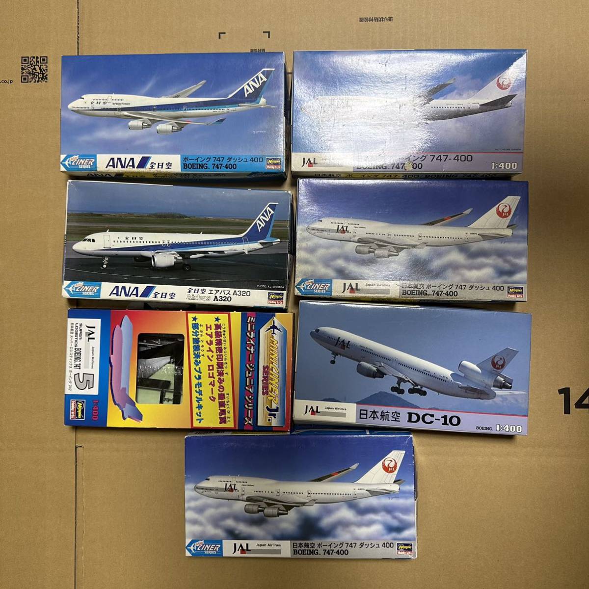 1/400 プラモデル ハセガワ ミニライナージュニアシリーズ 747-400 DC
