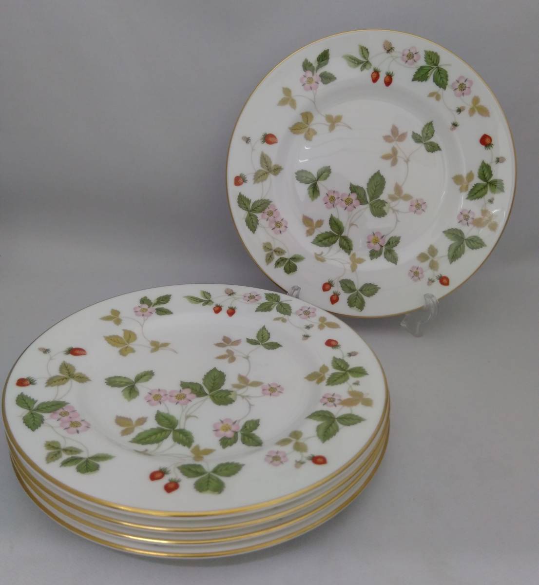 バ*ダ様 p5954  ワイルド ストロベリー プレート 5枚セ WEDGWOOD ウェッジウッド プレート 5枚 ワイルドストロベリー 17.5