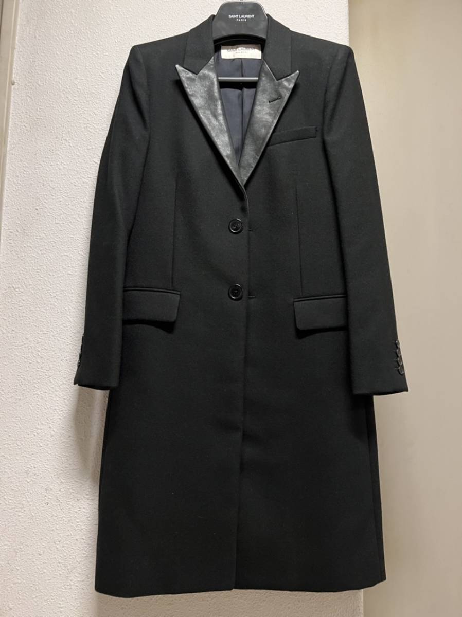 SAINT LAURENT PARIS サンローラン パリ レザーラペル チェスター