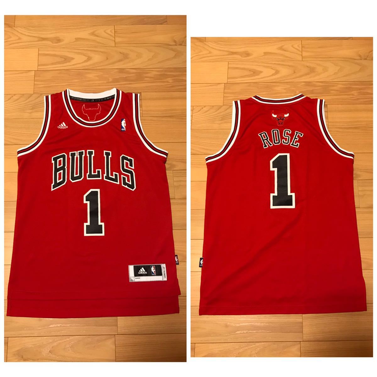 美品☆adidas製／NBA BULLS・シカゴ ブルズ JPサイズM #1.ROSE 