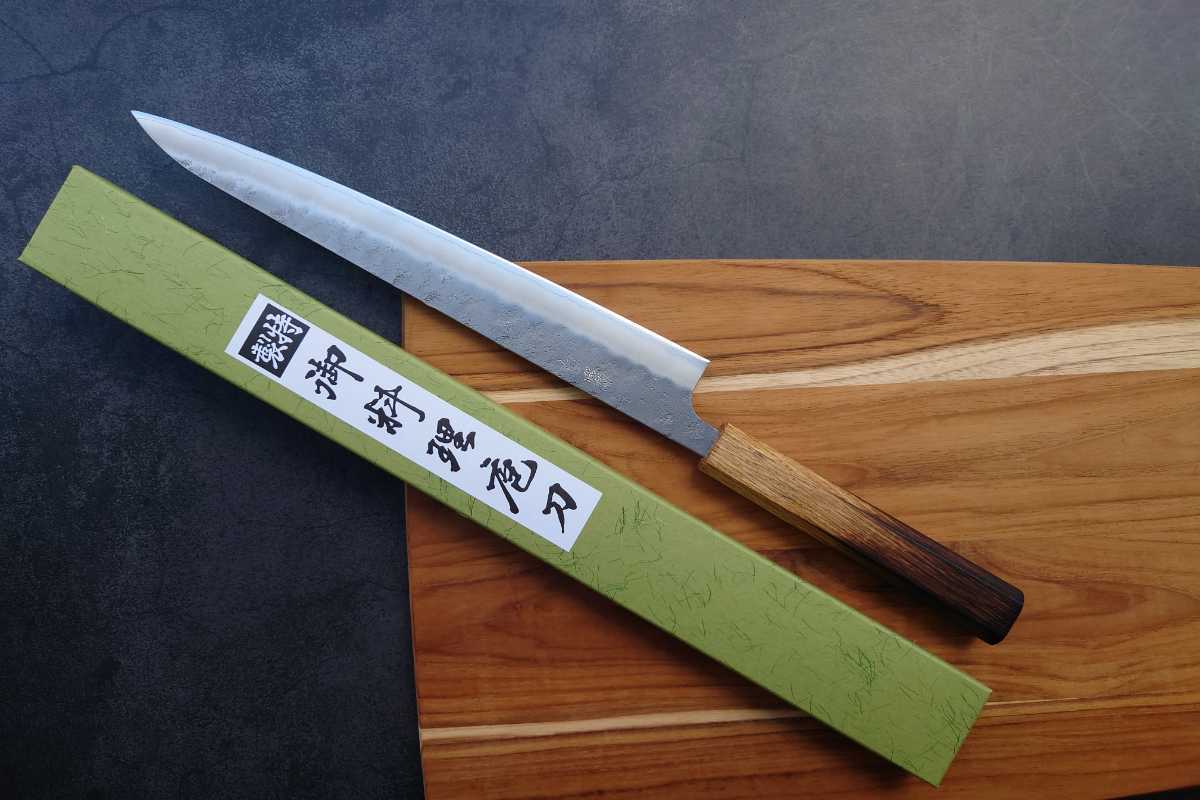 筋引 包丁 スライサー 白鷺 銀三鋼 梨地 焼き漆柄 270mm Sujihiki