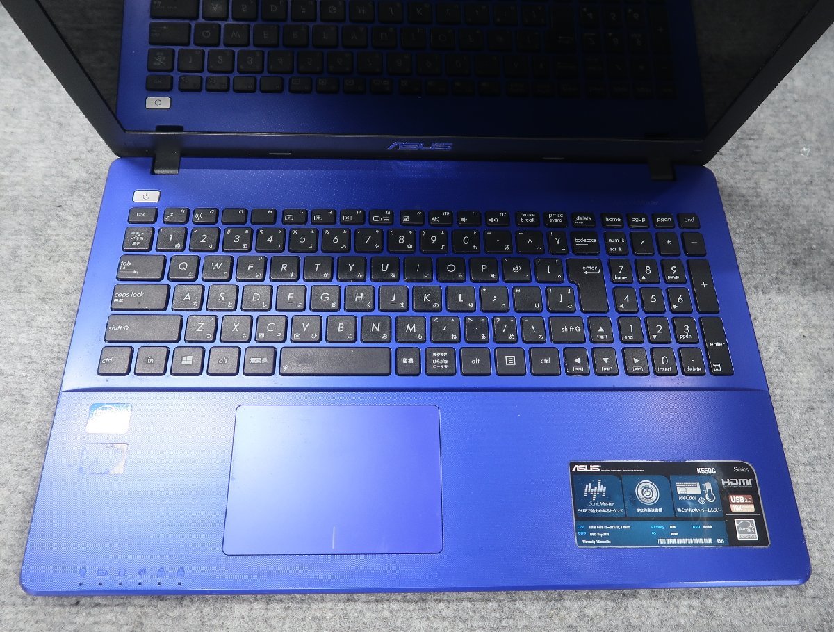 ASUS K550CA-BLUE Core i3-3217U 1.8GHz 4GB DVDスーパーマルチ ノート 