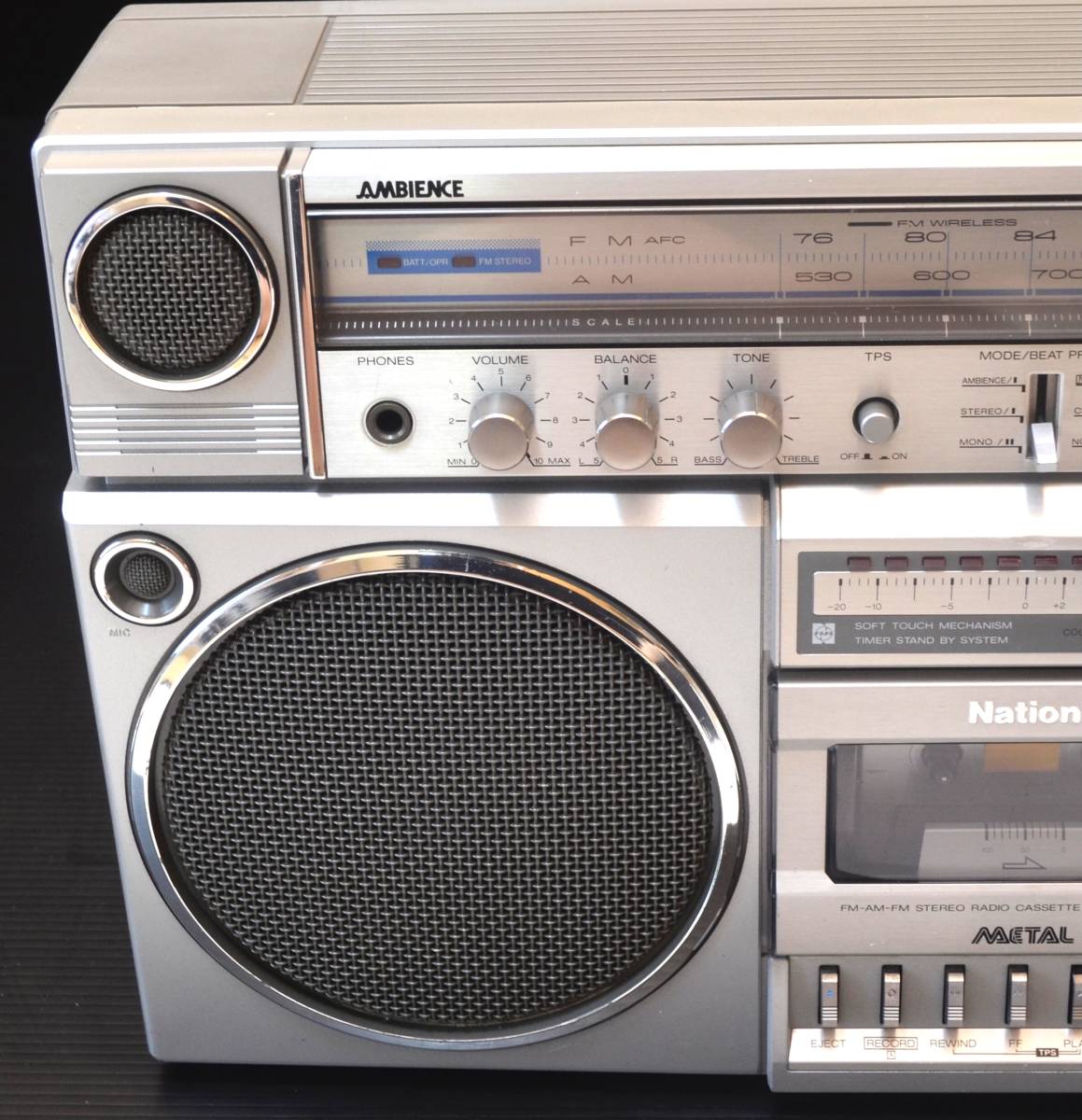 National AMBIENCE ナショナル レトロ F3157 ダブルラジカセ 【極美品/動確済】National ナショナル AMBIENCE アンビアンス RX-5150 ラジカセ MX METAL TAPE Cassette Recorder FM AM ラジオ