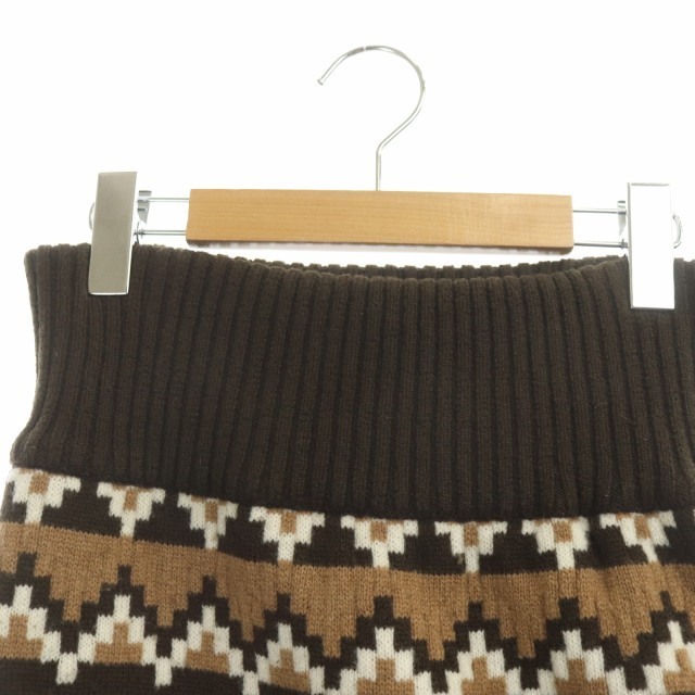 サカイ sacai 19AW フェアアイル柄フリンジニットスカート ロング 