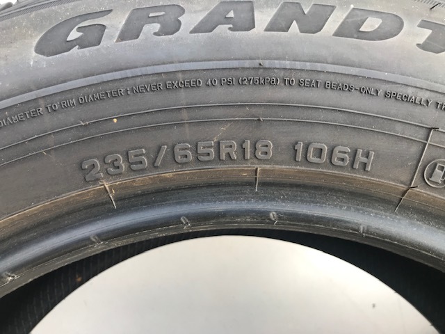 ダンロップ　GRANDTREK 　PT3　235/65R18　４本　中古良品　 235&frasl;65R18 GRANDTREK PT3 58，000円 代引可◇◆ 住友ゴム工業