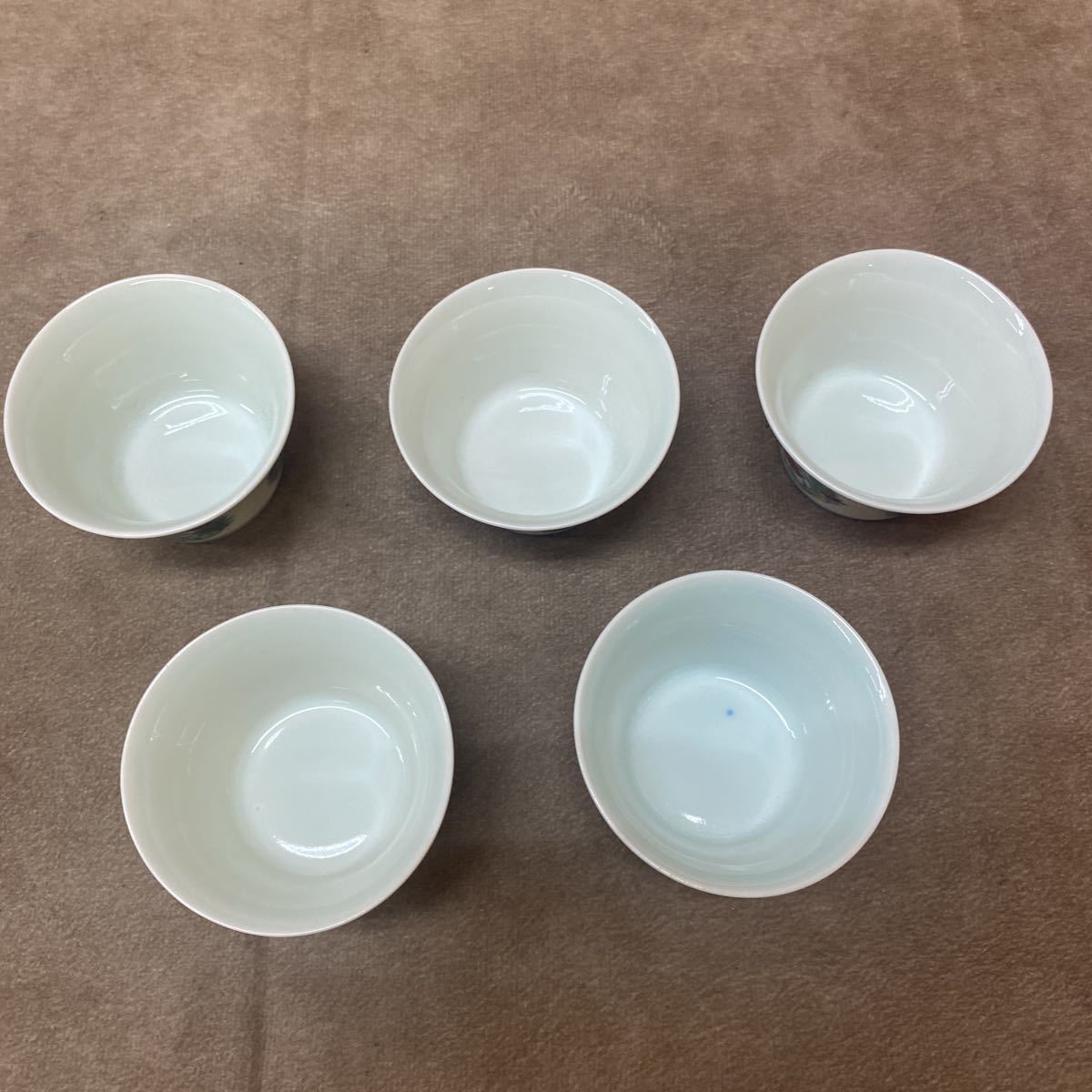 美品 大明成化年製 茶器 5点 茶碗 湯呑 中国茶 花の