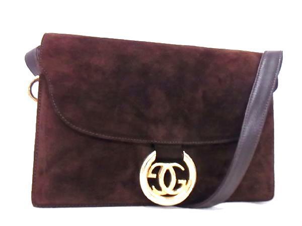 送料無料，新品 1円 GUCCI グッチ オールドグッチ ヴィンテージ スエード ショルダーバッグ レディース ダークブラウン系 AE0437fU(かばん、バッグ)｜売買されたオークション情報、yahooの商品情報をアーカイブ かばん、バッグ
