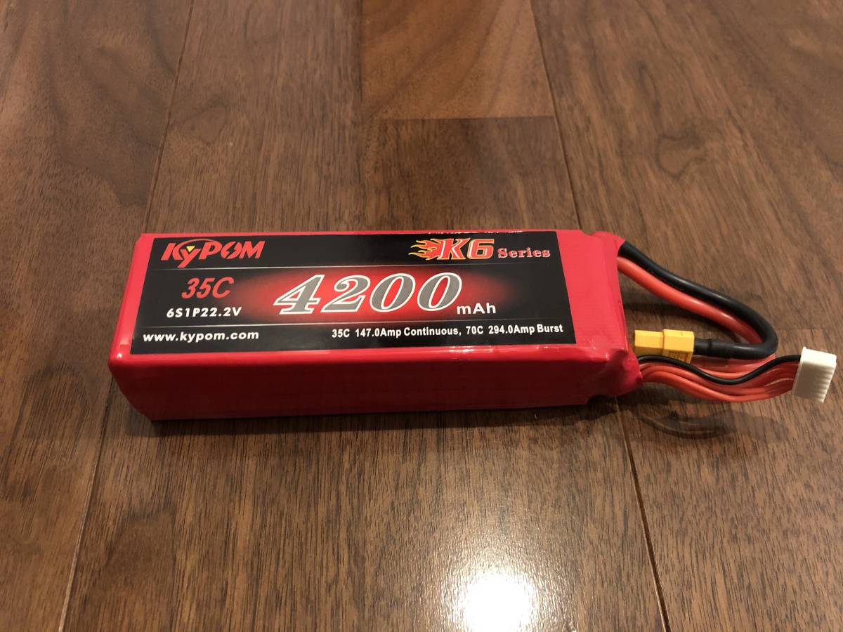 【激安大特価，新品】 高性能 6セル KYPOM 22.2V 4200mAh リポ 連続35C放電(バッテリー、充電器)｜売買されたオークション情報、yahooの商品情報をアーカイブ公開 - オークファン バッテリー、充電器
