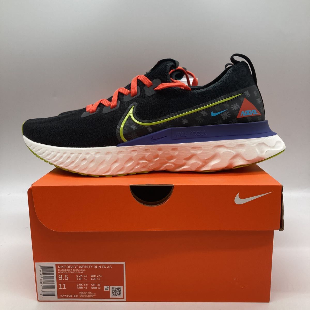 新品 NIKE CZ2358 001 27.5cm Nike React Infinity Run Flyknit Chaz 