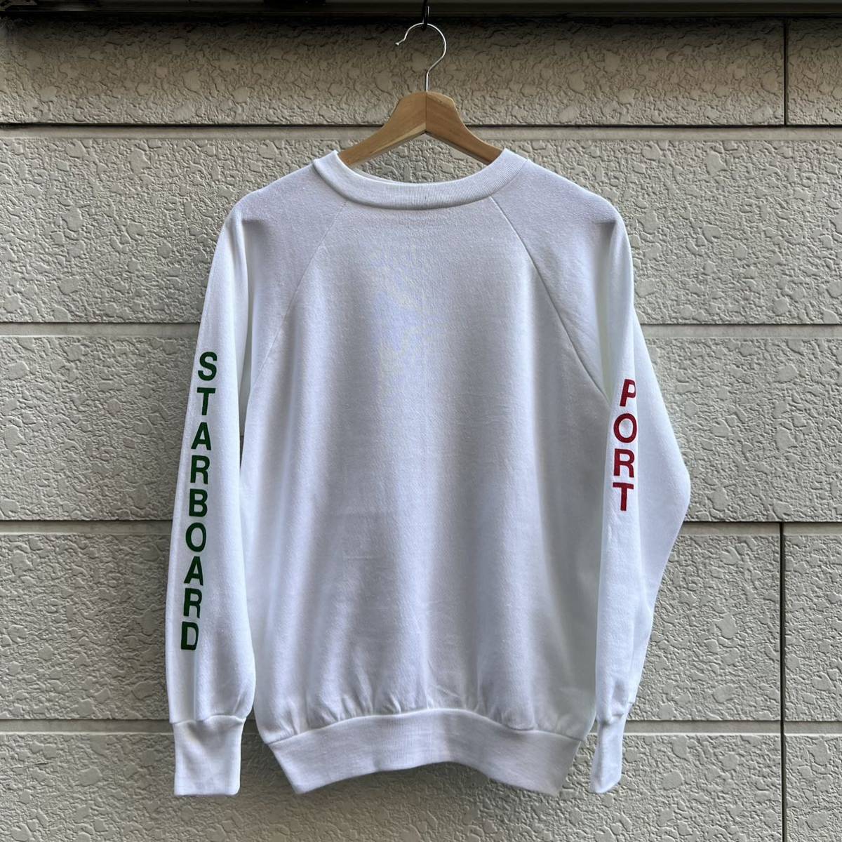 【最新作，大人気】 80s USA製 スウェットシャツ トレーナー 袖プリント マリン 白 ホワイト Healthknit ヘルスニット アメリカ製 古着 vintage ヴィンテージ(Mサイズ)｜売買されたオークション情報、yahooの商品情報を Mサイズ