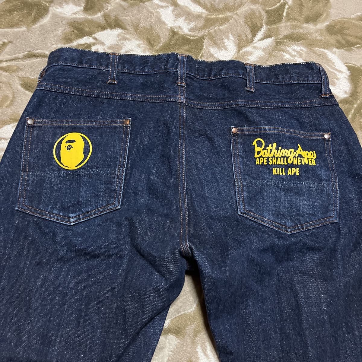 A BATHING APE BAPE KAWS DENIM PANTS デニム パンツ CAMO 迷彩 sta 