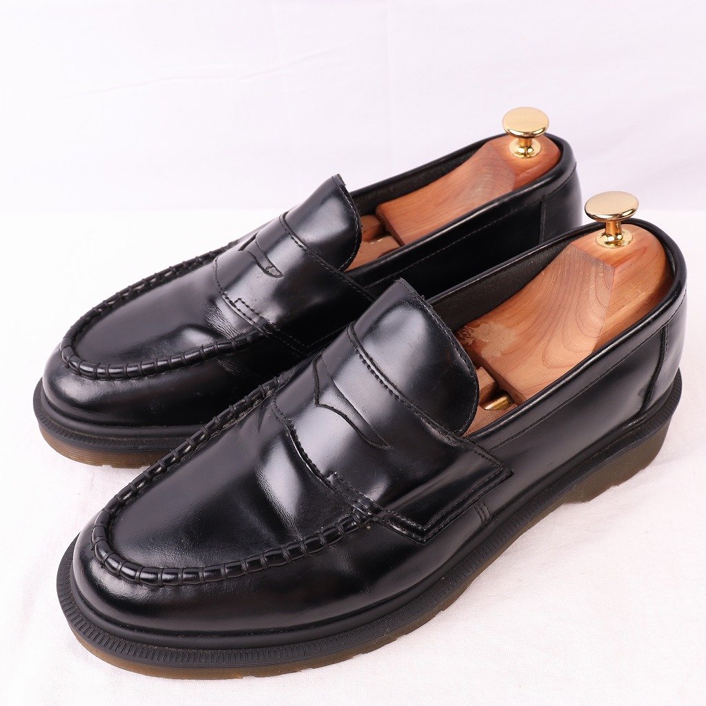 ドクターマーチン UK8/26.5cm～27.0cm/コイン ペニーローファー 黒 ABBOTT メンズ DR.Martens 中古 古着 dm3705
