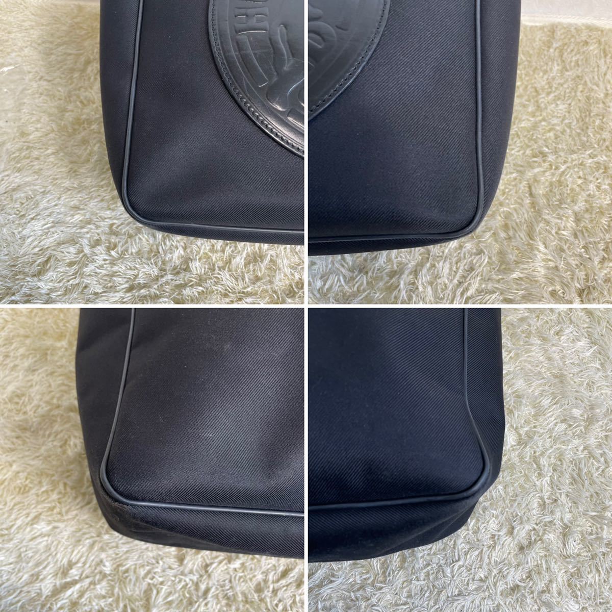 1円 美品 ビッグロゴ ハンティングワールド トートバッグ ビジネスバッグ でかロゴ ブラック レザー 男女兼用 肩掛け可能 ハンティングワールド WORLD トートバッグ（柄ロゴ）の通販 美品HUNTING ショルダーバッグ バチュークロス