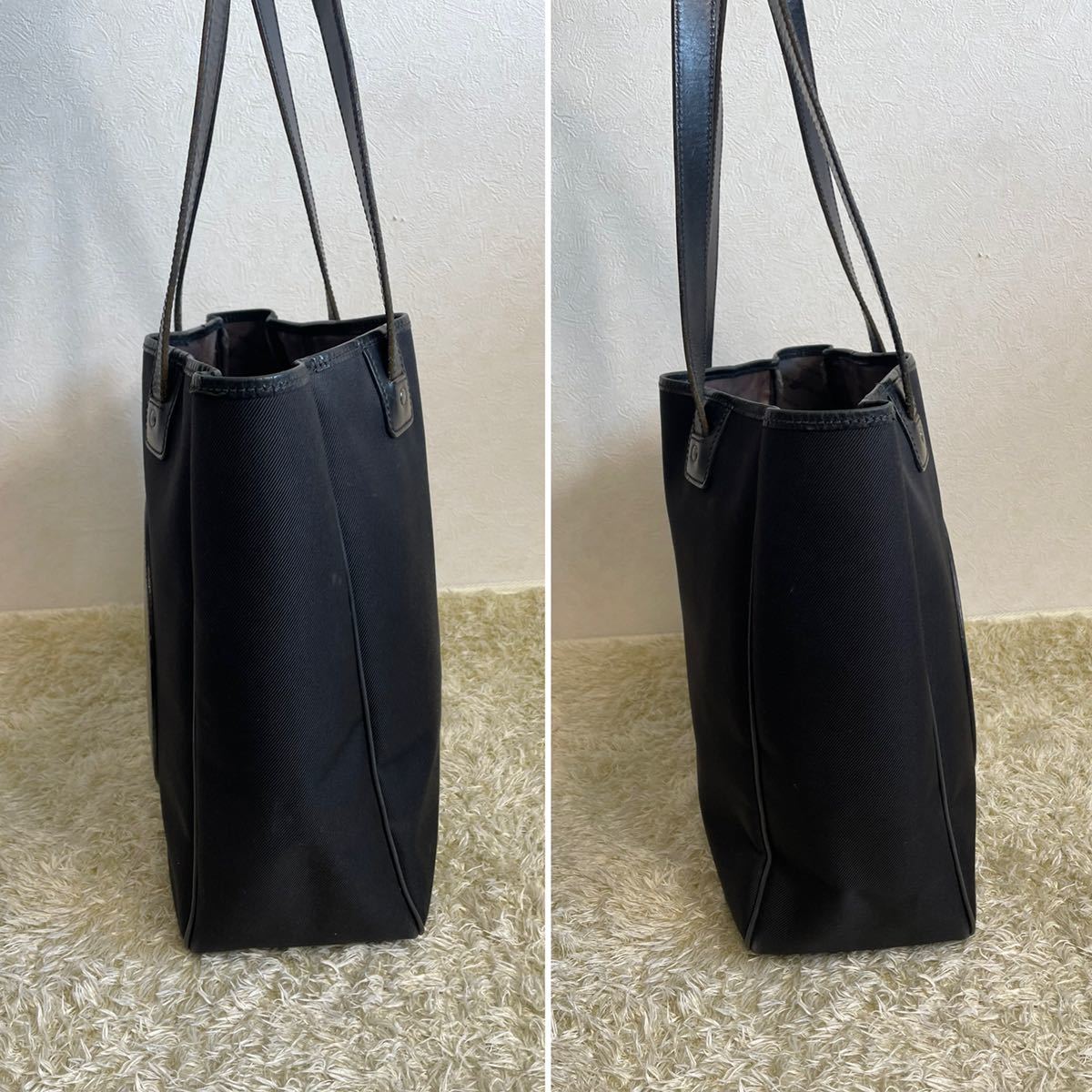 1円 美品 ビッグロゴ ハンティングワールド トートバッグ ビジネスバッグ でかロゴ ブラック レザー 男女兼用 肩掛け可能 ハンティングワールド WORLD トートバッグ（柄ロゴ）の通販 美品HUNTING ショルダーバッグ バチュークロス