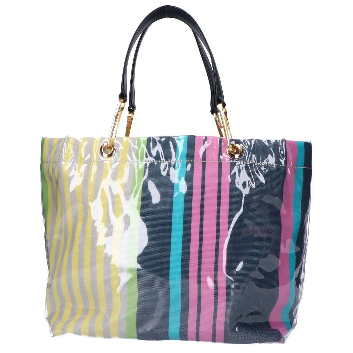 MARNI グロッシーグリップ マルチストライプ トートーバッグ 2層構造 