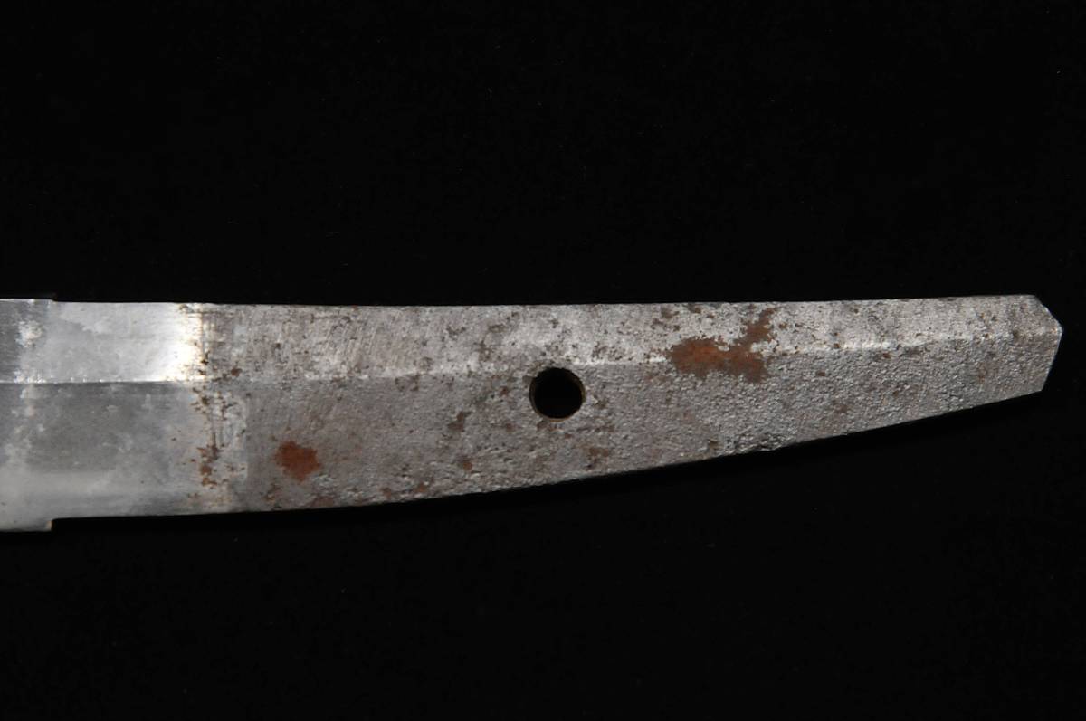 刀剣】 脇差 白鞘 無銘 長さ：35.5cm 反り：0.3cm 登録証（鹿児島34418