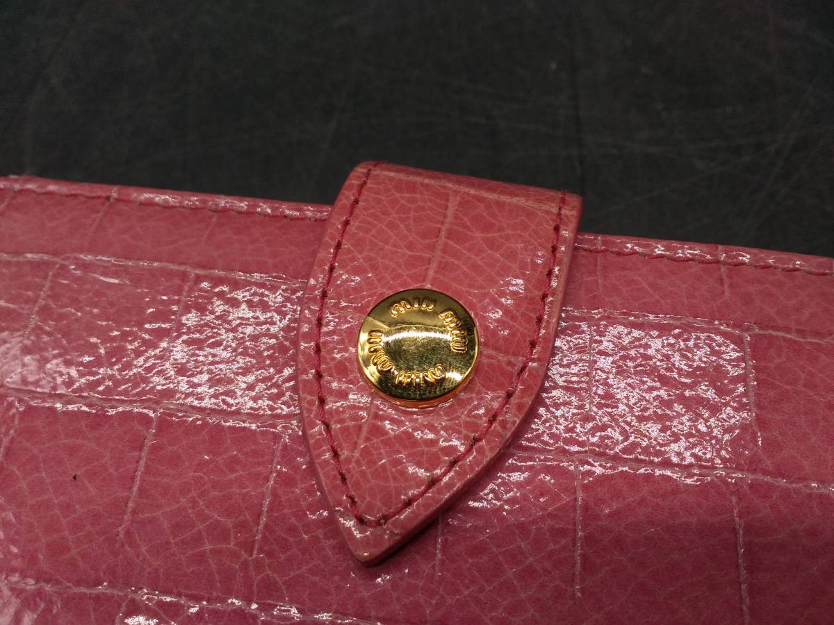 MIU miu ミュウミュウ 5M1326 2つ折り財布 クロコダイル型押し長財布