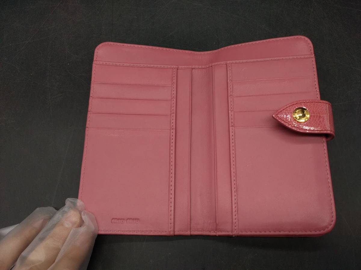MIU miu ミュウミュウ 5M1326 2つ折り財布 クロコダイル型押し長財布