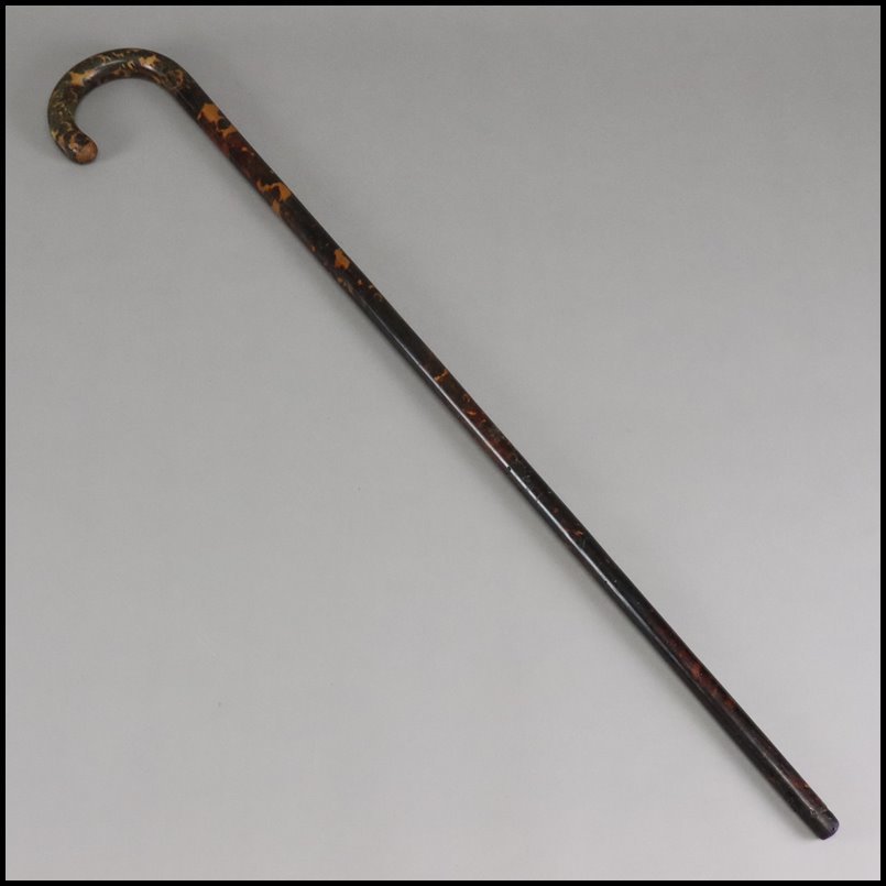 最高級器 時代木造 本鼈甲 杖 ステッキ 時代物 骨董品 古美術品 最高級の本鼈甲】 最高級器 時代木造 本鼈甲 杖 ステッキ 時代物 骨董