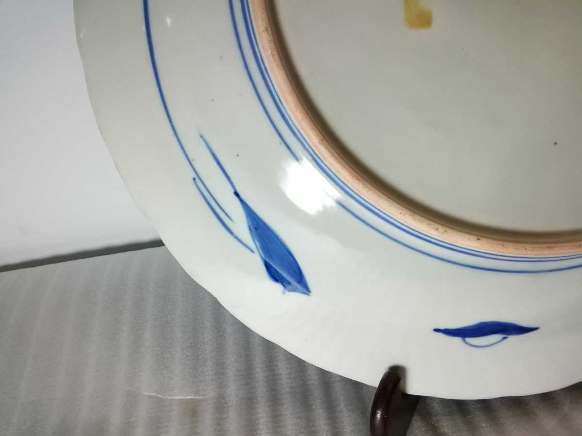 古伊万里 伊万里焼 有田焼 色絵 40cm 額皿 大皿 飾り皿 骨董 置物