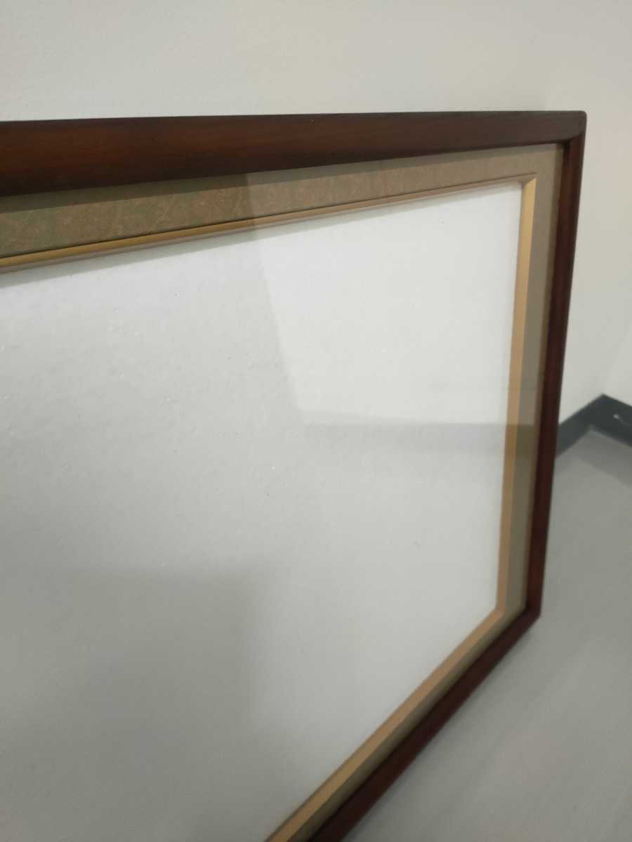 美品!】勲記 勲章額 褒章額 木製フレーム 8046 緑ドンス柄 菊の御紋 佩