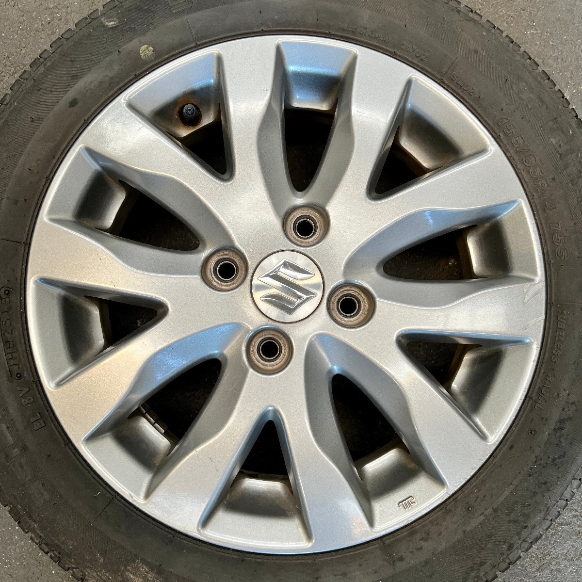 タイヤ付き純正ホイール1本 ワゴンRスティングレー MH23S 14×4 1/2J + 