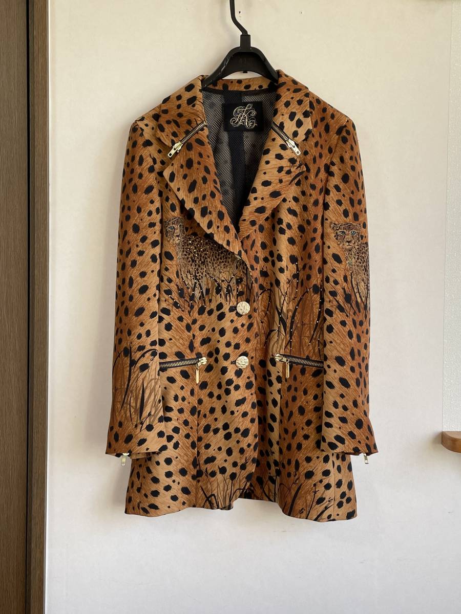 伊太利屋 レオパード柄 ジャケット イタリヤ ヒョウ柄 レディース 9号 