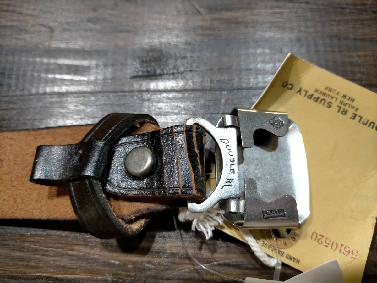 ブラウンレザーガチャベルト RRL イタリア製 Yahoo!オークション - 未 