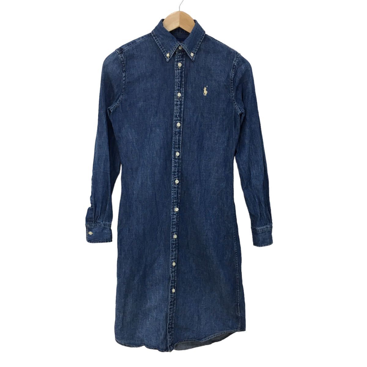 NB080 RALPH LAUREN ラルフローレン デニムシャツワンピース ワンピ  
