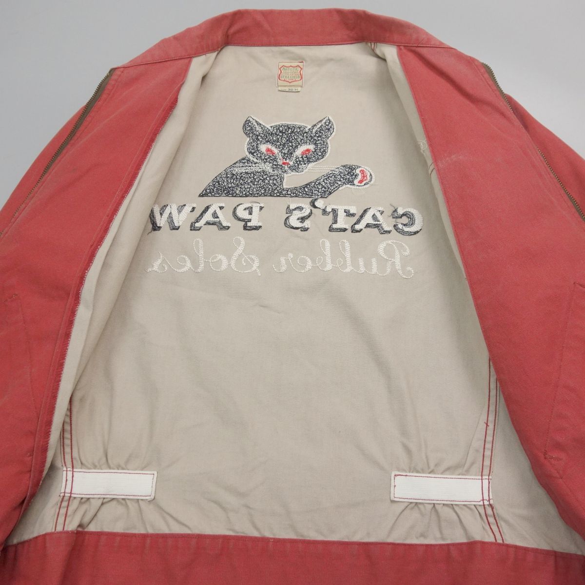 STYLE EYES スタイルアイズ キ × ストレイキャッツ STYLE EYES スタイルアイズ キャッツポウ ロゴ刺繍ジップアップジャケット ブルゾン スウィングトップ M SE10845 東洋エンタープライズ