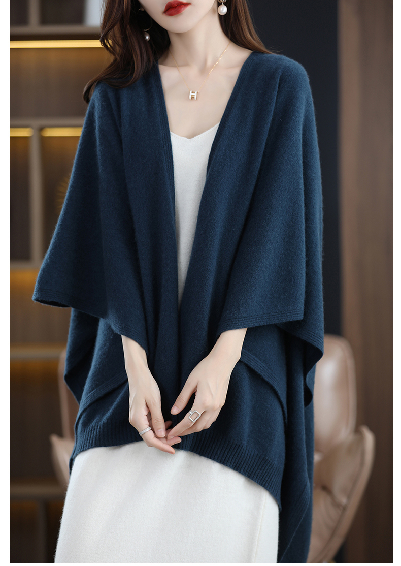 カシミヤ混 ドルマン ニット ポンチョ カーディガン｜カシミヤ混