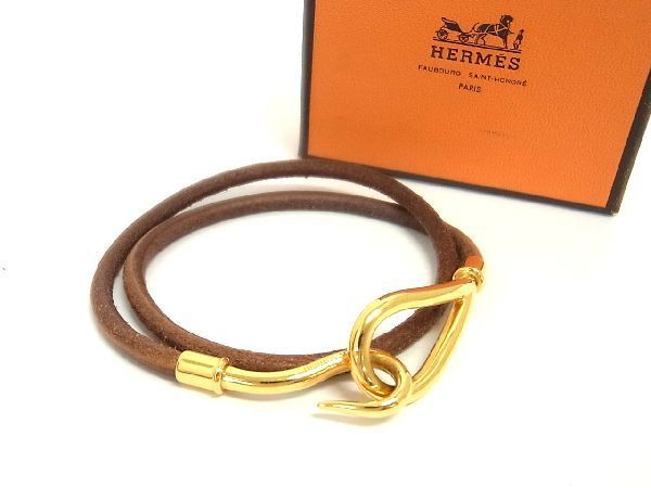 1円 HERMES エルメス ジャンボ ゴールド金具 ブレスレット 腕輪 