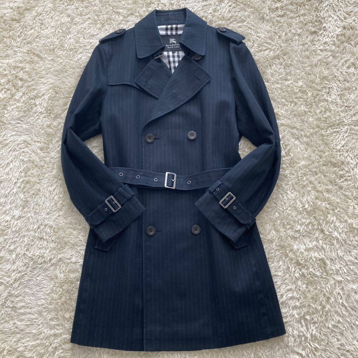 1円【圧倒的な品格 / 希少Lサイズ】BURBERRY BLACK LABEL トレンチ
