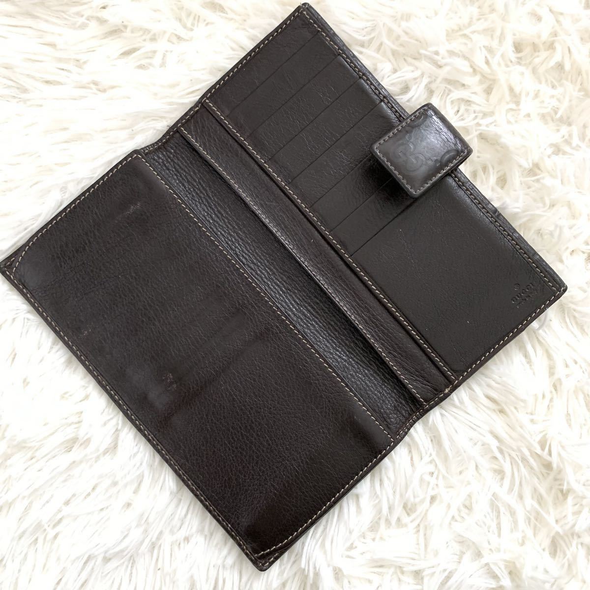 大人気カラー・美品】グッチ GUCCI 長財布 折りたたみ フラップ GG柄 
