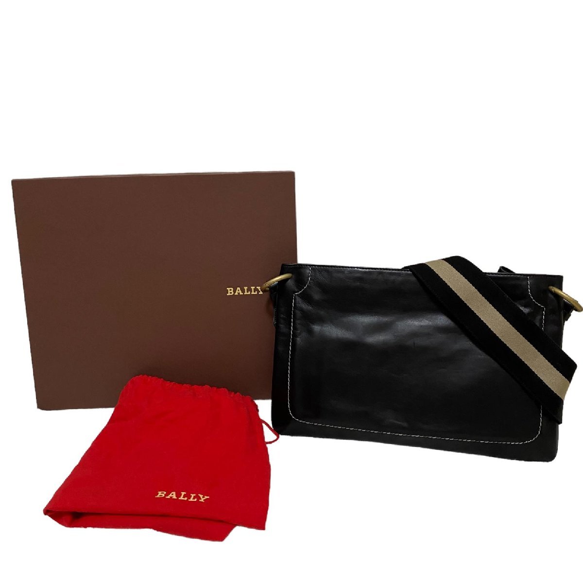 BALLY バリー 未使用 メンズ ショルダーバッグ レザー ブラック 【公式 